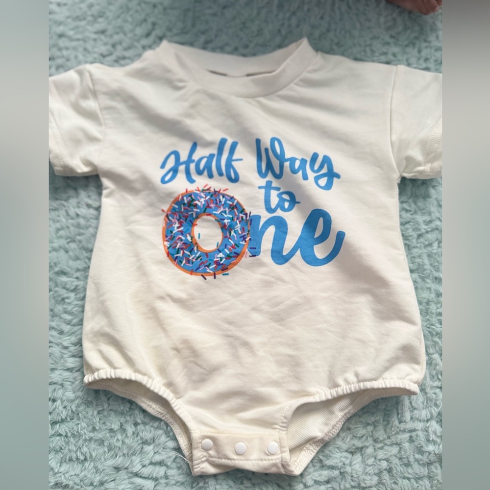 Half Way to One Baby Onesie